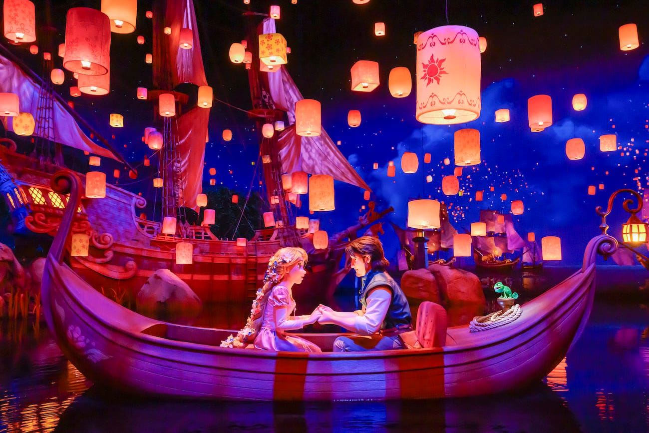 The Lantern Festival scene on the Rapunzel’s Lantern Festival attraction. Disney.